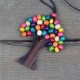 Vintage Bohemian Women's Necklace Handmade Wooden Beads Tree of Life Ethnic Large Charm Necklace