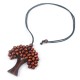 Vintage Bohemian Women's Necklace Handmade Wooden Beads Tree of Life Ethnic Large Charm Necklace