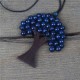 Vintage Bohemian Women's Necklace Handmade Wooden Beads Tree of Life Ethnic Large Charm Necklace