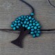 Vintage Bohemian Women's Necklace Handmade Wooden Beads Tree of Life Ethnic Large Charm Necklace