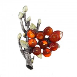 Vintage Branches Natural Agate Gem Brooch Pin