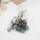 Vintage Branches Natural Agate Gem Brooch Pin