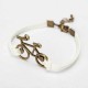 Vintage Bronze Bicycle Bike PU Leather Bracelet  For Women