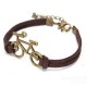 Vintage Bronze Bicycle Bike PU Leather Bracelet  For Women