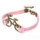 Vintage Bronze Bicycle Bike PU Leather Bracelet  For Women