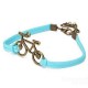 Vintage Bronze Bicycle Bike PU Leather Bracelet  For Women