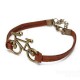 Vintage Bronze Bicycle Bike PU Leather Bracelet  For Women