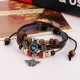 Vintage Butterfly Cowhide Bracelet Weaving Multi Layer Bracelet Retro Women Bracelet