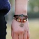 Vintage Butterfly Cowhide Bracelet Weaving Multi Layer Bracelet Retro Women Bracelet