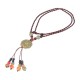 Vintage Ceramics Beads Tassels Flower Pendant Rope Long Necklace for Women Gift for Women