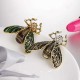 Vintage Cicada Insect Brooch Pins Steampunk Bronze Rhinestone Enamel Brooches Costume Jewelry