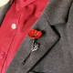 Vintage Clothing Beautiful Brooches Poppy Flower Silver Gold Collar Pins for Women Men