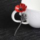 Vintage Clothing Beautiful Brooches Poppy Flower Silver Gold Collar Pins for Women Men