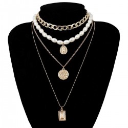 Vintage Coins Tassels Multi-layer Necklace Retro Pearl Long Necklace For Women