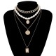 Vintage Coins Tassels Multi-layer Necklace Retro Pearl Long Necklace For Women