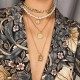 Vintage Coins Tassels Multi-layer Necklace Retro Pearl Long Necklace For Women