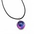 Vintage Colorful Leather Rope Galaxy Planet Star Glass Ball Pendant Women Necklace