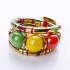 Vintage Colorful Resin Beaded Bracelet Bohemian Multilayer Bangle for Women