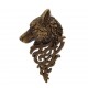 Vintage Copper Alloy Wolf Totem Head Brooch Pin Retro Badge Gift for Men