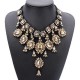 Vintage Crystal Flower Water Drop Chunky Statement Multilayer Necklace