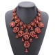 Vintage Crystal Flower Water Drop Chunky Statement Multilayer Necklace