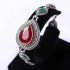 Vintage Cuff Gold Bracelet Colorful Resin Water Drop Crystal Bangle Ethnic Jewelry for Women