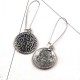 Vintage Ear Drop Earring Antique Silver Round Geometric Charm Earrings Ethnic Jewelry for Women