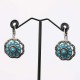 Vintage Ear Drop Earring Hollow Blue Flower Plant Ear Hoop Ethnic Jewelry for Women