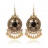 Vintage Ear Drop Earring Round Geometric Beads Tassels Dangle Earrings Ethnic Jewelry for Women