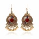 Vintage Ear Drop Earring Round Geometric Beads Tassels Dangle Earrings Ethnic Jewelry for Women