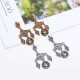 Vintage Ear Drop Earrings Hollow Rhombus Geometric Moon Star Pattern Earring for Women