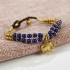 Vintage Elephant Pendant Colorful Beads Bangle Hand-wove Adjustable Bracelet for Women