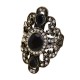 Vintage Finger Ring Gemstone Rhinestone Hollow Oval Geometric Rings Ethnic Jewelry for Women