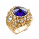 Vintage Finger Ring Round Gemstone Zircon Gold Geometric Rings Ethnic Jewelry for Men