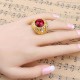 Vintage Finger Ring Round Gemstone Zircon Gold Geometric Rings Ethnic Jewelry for Men