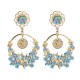 Vintage Flower Exaggerated Ear Drop Women Earrings