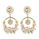 Vintage Flower Exaggerated Ear Drop Women Earrings