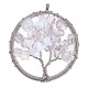 Vintage Gem Gravel Stone Tree Of Life Round Necklace Pendant