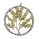 Vintage Gem Gravel Stone Tree Of Life Round Necklace Pendant