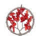 Vintage Gem Gravel Stone Tree Of Life Round Necklace Pendant