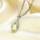 Vintage Hollow Luminous Bead Pendant Silver Plated Chain Necklace