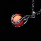 Vintage Hollow Luminous Bead Pendant Silver Plated Chain Necklace