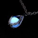 Vintage Hollow Luminous Bead Pendant Silver Plated Chain Necklace