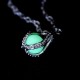 Vintage Hollow Luminous Bead Pendant Silver Plated Chain Necklace