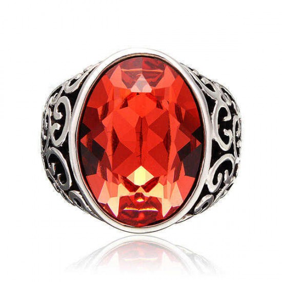 Vintage Hollow Out Carve Crystal Zircon Ring Unisex Jewelry