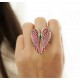 Vintage Inlaid Angelic Angel Wings Ring Elasticity Finger Rings for Women