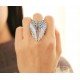 Vintage Inlaid Angelic Angel Wings Ring Elasticity Finger Rings for Women