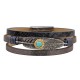 Vintage Leather Bangle Bracelet Turquoise Feather Wave Multilayer Bracelet Ethnic jewelry for Men