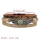 Vintage Leather Bangle Bracelet Turquoise Feather Wave Multilayer Bracelet Ethnic jewelry for Men