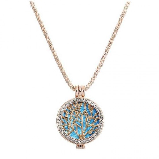 Vintage Life Tree Fragrance Necklace Zinc Alloy Aromatherapy Box Necklace For Women